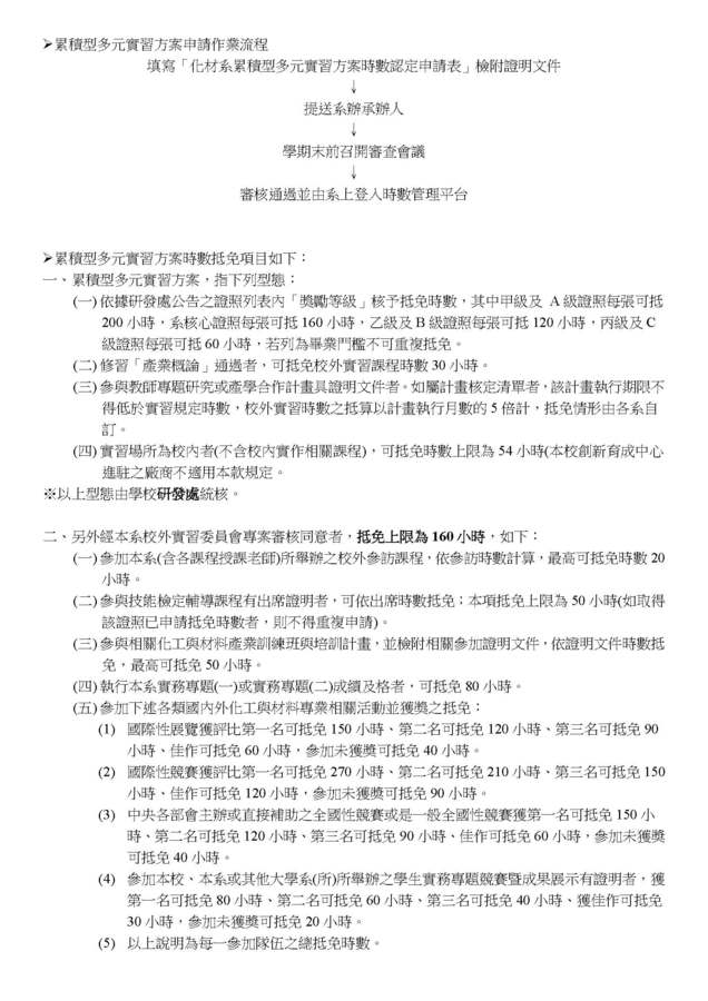 如何申請系上「累積型多元實習時數抵免」圖片